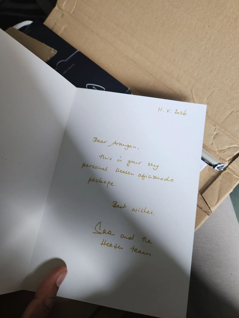 Personal note from Heesen